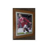 MANCHESTER UNITED - OLE GUNNAR SOLSKJAER AUTOGRAPHED & FRAMED PHOTO