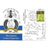 CRICKET - 1982 WARWICKSHIRE ASHES CENTENARY POSTAL COVER AUTOGRAPHED BY 16