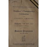 CRICKET - 1952 WARWICKSHIRE C.C.C. MEMBERS' CHAMPIONSHIP MATCH PROGRAMME
