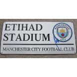 MANCHESTER CITY METAL STREET SIGN AUTOGRAPHED BY RODRI