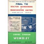 1958 FA CUP FINAL BOLTON V MANCHESTER UNITED PROGRAMME & TICKET