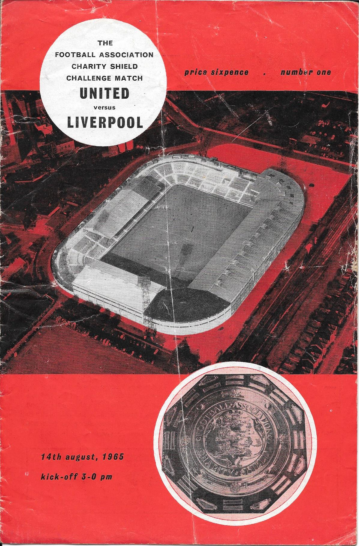 1965 CHARITY SHIELD MANCHESTER UNITED V LIVERPOOL