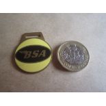 MOTOR CYCLING - BSA VINTAGE KEY FOB ATTACHMENT MADE IN ENGLAND
