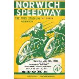 SPEEDWAY - 1939 NORWICH V STOKE