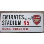 ARSENAL METAL STREET SIGN AUTOGRAPHED BY MARTIN KEOWN
