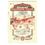 1952/53 LIVERPOOL V ASTON VILLA