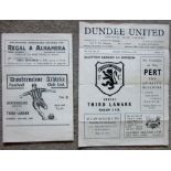 THIRD LANARK AWAY PROGRAMMES X 2 DUNDEE UNITED & DUNFERMLINE