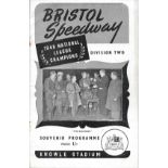 SPEEDWAY - 1949 BRISTOL V SPIT WATERMAN'S TEAM