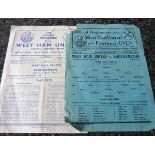 WEST HAM V SOUTHAMPTON 1946-47 & 1950-51