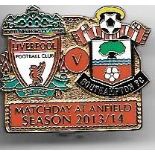 2013-14 LIVERPOOL V SOUTHAMPTON MATCH BADGE