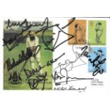 CRICKET - 1973 MULTI SIGNED POSTAL COVER INC LARA, BOTHAM, ATHERTON, BOYCOTT, HUSSAIN & OTHERS