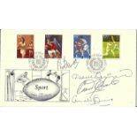 RUGBY UNION - 1980 POSTAL COVER AUTOGRAPHED BY 4 GREATS OF THE GAME