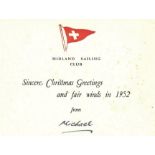 MIDLAND SAILING CLUB CHRISTMAS CARD 1952