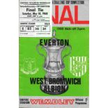 1968 FA CUP FINAL EVERTON V WEST BROMWICH ALBION PROGRAMME & TICKET