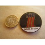 MOTOR CYCLING - LARGE HARLEY-DAVIDSON BADGE MADE IN ENGLAND