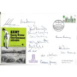 CRICKET - 1970 KENT CENTENARY POSTAL COVER AUTOGRAPHED BY 13 PLAYERS