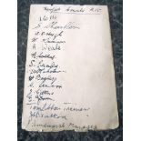 NEWPORT COUNTY VINTAGE AUTOGRAPH PAGE FROM 1932-33 SEASON