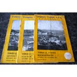 1954-55 TORQUAY UNITED HOME PROGRAMMES V BOURNEMOUTH, ORIENT & EXETER