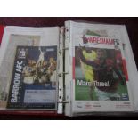 COLLECTION OF WREXHAM HOME PROGRAMMES + EXTRA'S