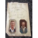 CRICKET - DERBYSHIRE VINTAGE AUTOGRAPH PAGE FROM 1935