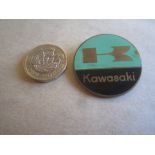 MOTOR CYCLING - LARGE KAWASAKI BADGE MADE IN ENGLAND