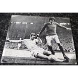 MANCHESTER UNITED / MANCHESTER CITY - GEORGE BEST & TONY BOOK AUTOGRAPHED PICTURE