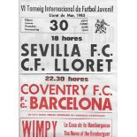 1983 BARCELONA V COVENTRY CITY POSTER / FLYER