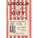 LINCOLN CITY v TRANMERE ROVERS 1947/48.
