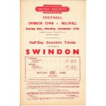 1948 SWINDON V MILLWALL ORIGINAL BRITISH RAILWAYS HANDBILL