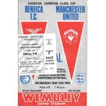 1968 EC FINAL MANCHESTER UNITED V BENFICA ORIGINAL PROGRAMME AND TICKET