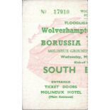 1957 WOLVES V BORUSSIA DORTMUND TICKET