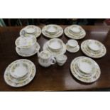 Colclough Hedgerow pattern dinner service +/- 40 pieces, dinner plates, bowls,teapot,