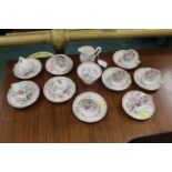 Royal Albert Nosegay pattern part tea set, 9 cups and saucers,