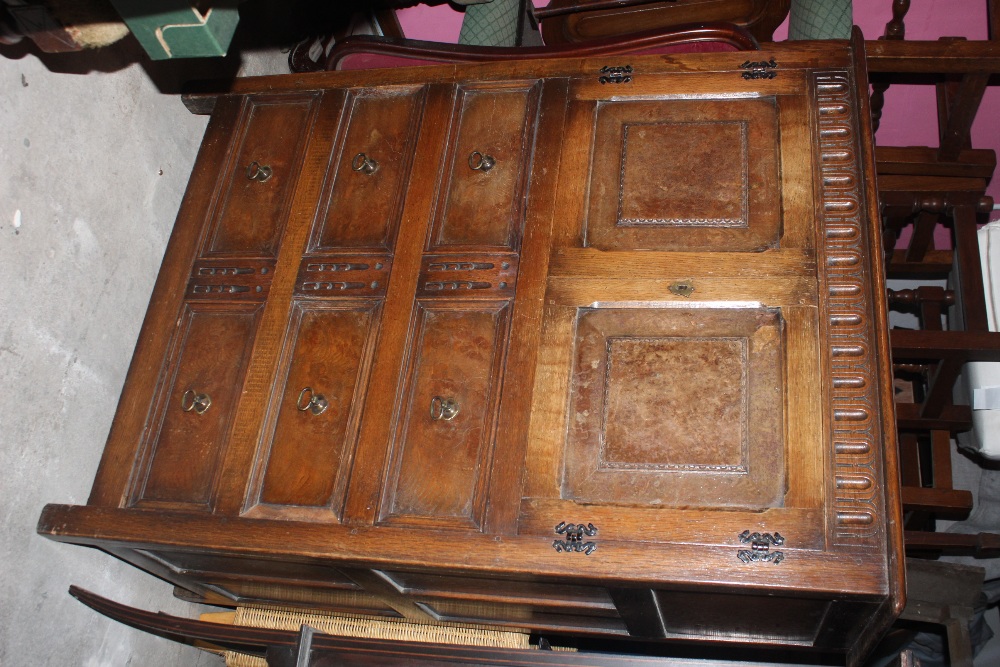 A reproduction oak tallboy chest, with m - Image 2 of 2