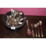 A selection of silver-plated flatware, m