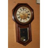 A Victorian drop dial mahogany regulator