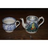 A Victorian pottery butterfly pattern te