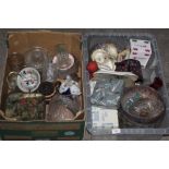 Two boxes of miscellaneous glass and chi