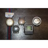 A group of five vintage wristwatches, to