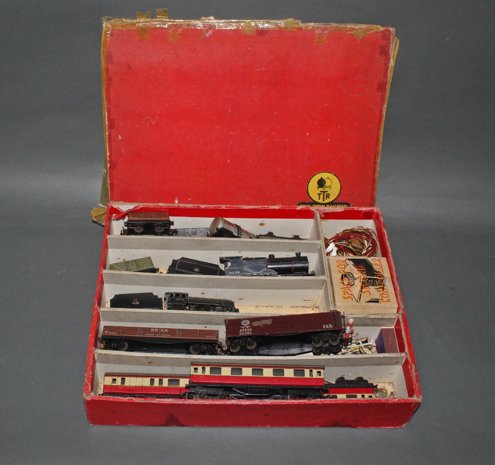 A group lot of Trix Twin Railway train set and accessories.