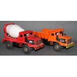 Two plastic Marx trucks,