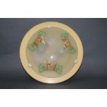 A vintage Winnie the Pooh glass ceiling light fitting, diameter 36 cm.