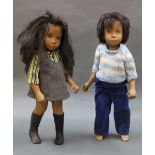 Two 1970's vinyl Sasha dolls with brown hair