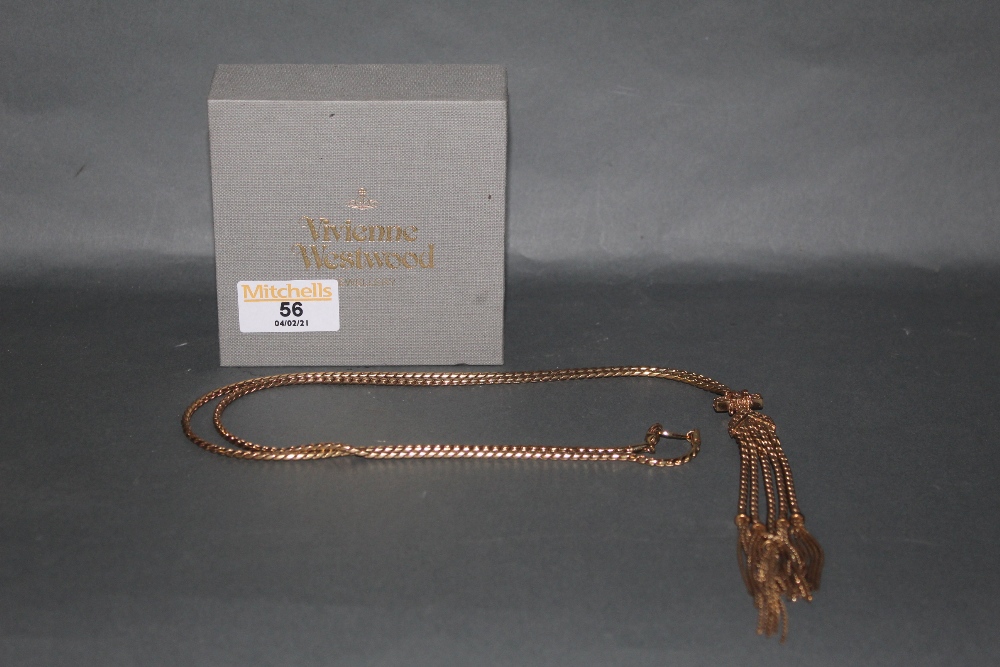 A Vivian Westwood gilt metal necklace of rope twist and tasselled design, with box the same. - Image 2 of 2