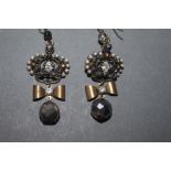 A pair of Vivian Westwood gilt metal paste marquisette and simulated seed pearl earrings of coronet