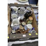 Box of Victorian graduated jugs, Torquay