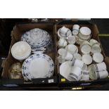 Two boxes of part tea sets, decorative p