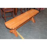 An ash rectangular bench, length 148 cm