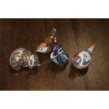 Four Royal Crown Derby paperweights (thr