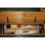 An Ayres croquet set, housed within a pi